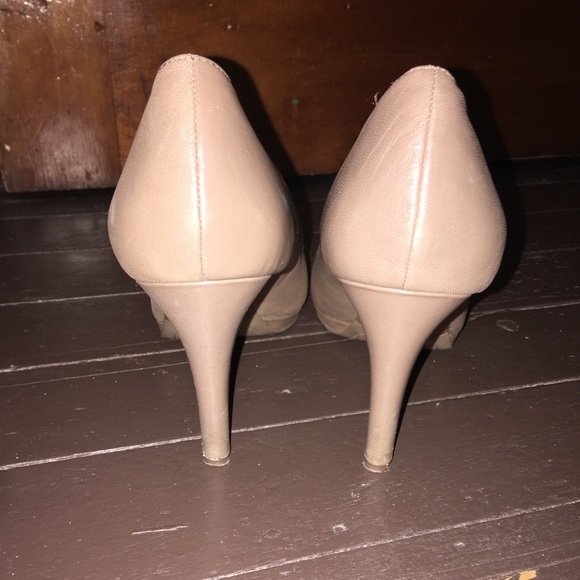 Nude Franco Sarto Round-Toe Heels, Size 11 - Picture 5 of 6